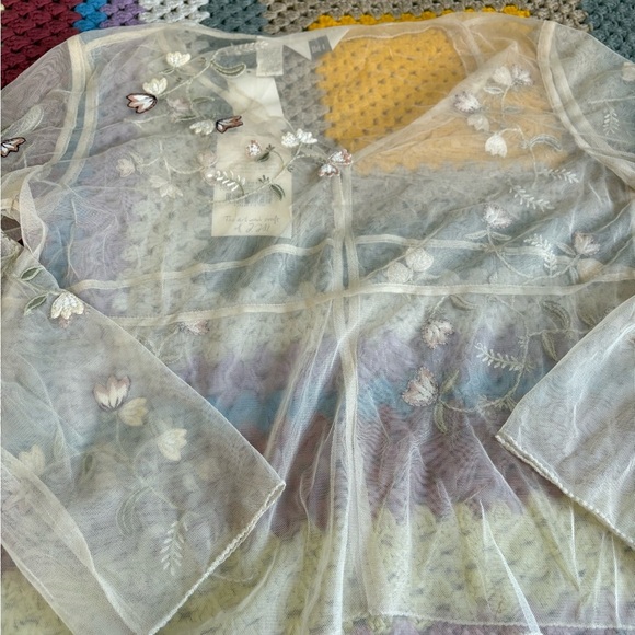 J. Jill Sheer Floral Embroidered Blouse - Cream - Picture 10 of 13